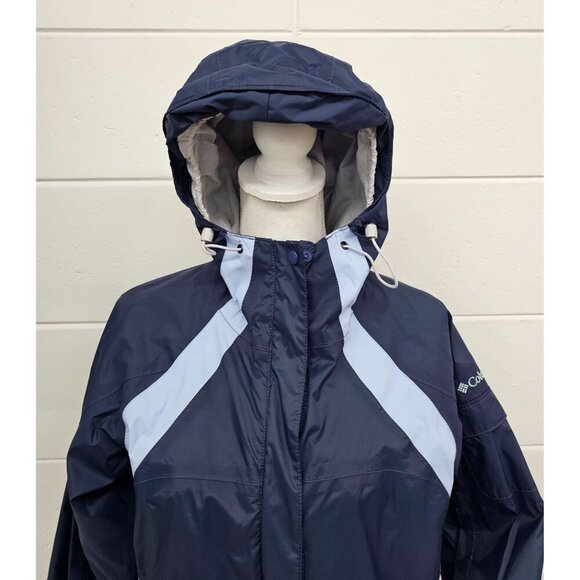 Columbia Omni-Tech Blue Women's Waterproof Hooded Jacket Size M - Picture 5 of 11